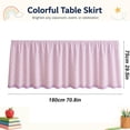 thumbnail image 2 of Multipurpose Rectangular Table Skirt, Teacher Desk Skirting Cover, Cabinet Hideaway Privacy Valance, 72×29 Inch Rod Pocket Decor Dust Curtain, Reusable Table Skirt for Workbench Office Decor, 2 of 7