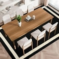 thumbnail image 3 of Machine Washable Area Rug Non Slip Backing & Ultra-Thin & Stain Resistant & Eco Friendly & Family and Pet Friendly - Everest Geometric Modern Bordered Black & Creme Design, 3 of 5