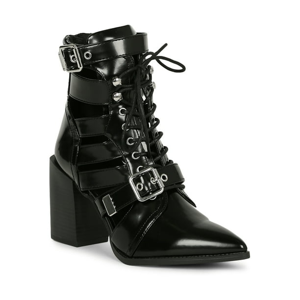 pointy black booties