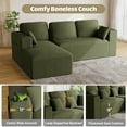 thumbnail image 6 of Wiilayok 110" L-Shape Cloud Sectional Couch with Oversized Chaise,Modern Modular Sofa with Cup Holder and Side Pouch,Comfy Boneless Upholstered Couches for Living Room,Olive Green, 6 of 8