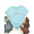 thumbnail image 3 of HUBERY Women Valentine's Day Love Printed Round Neck Short Sleeve T-Shirt, 3 of 7