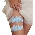 thumbnail image 5 of Juego de ligueros de boda, ligueros de encaje de novia, accesorios de lencería de boda (azul) Feliz Sencillez, 5 of 5