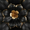 thumbnail image 5 of DecMode Black Metal 3D Floral Wall Decor with Gold Center (3 Count), 5 of 9