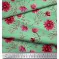 thumbnail image 3 of Soimoi Poly Georgette Fabric Leaves & Aster Floral Print Fabric by Yard 42 Inch Wide, 3 of 3