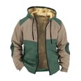 thumbnail image 4 of WELOIJEVBE Sweatshirts for Men Fall and Winter Men's Double Color Block Hooded Long Sleeve Pocket Plus Size Sweatshirt Jacket Padded Clothing, 4 of 4