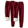 thumbnail image 2 of Jjayotai Fleece Lined Sweatpants, Womens Plus Size Joggers, Warm Sherpa Elastic Hight Waisted Athletic Sweat Pants Winter Casual Trousers 2 Pack Wine XL, 2 of 5