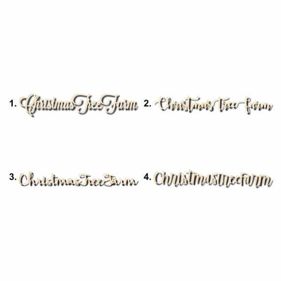 Christmas Tree Farm Sign Unfinished Wood Cutout Home Decor DIY Option 1- 30" Wide / 1/2"
