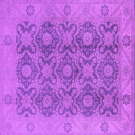 Ahgly Company Indoor Square Oriental Purple Traditional Area Rugs, 6' Square