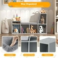 thumbnail image 2 of Grey Kids Bookshelf with Reading Nook,5-Cubby Nursery Bookcase with Seat Cushion Wooden Toy Storage Organizer Corner Bench for Playroom,Bedroom,Living Room, 2 of 8