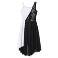 thumbnail image 5 of iixpin Girls Camisole Lyrical Ballet Dance Dress Chiffon Skirted Leotard Dress Contemporary Ballroom Dancewear Black 12, 5 of 6