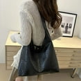 thumbnail image 6 of LULU Leather Hobo Bags for Women,Shoulder Tote Bag For Women,Women Shoulder Bags with a Small Bag,Solid Color Woven Bags for Women,Black Shoulder Purses for Women.（Black), 6 of 7