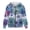 Blue Purple Mandala Floral, variant on Purple Bat Print Oversized Zip Up Hoodies for Women Long Sleeve Casual Hooded Sweatshirt Soft Loose Fit Jacket with Pockets for Halloween, Daily Wear, 3XL