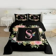 thumbnail image 2 of Homewish Cartoon Letter S Bedding Comforter Set for Teen, Romantic Pink Rose Flower Twin Comforter Sets, Dreamy Butterfly Reversible Bedding Set, Breathable Home Decor, 2pcs, 2 of 8