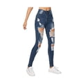 thumbnail image 2 of Fjofpr Sale Deal Ripped Jeans for Women Plus Size Women Color Blue Hole High Flares Ankle Fashion Pants Trouser, 2 of 7