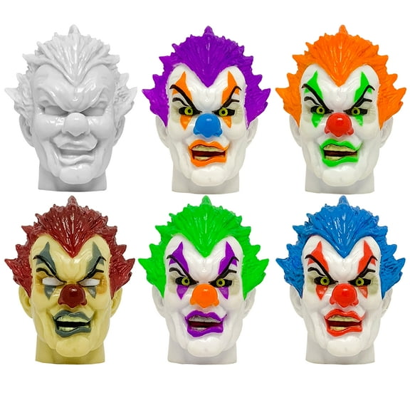 Figures Toy Company Set of 6 Clown Heads for 8 Inch Type S Retro Action Figures