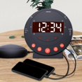 thumbnail image 3 of Reloj Despertador 2 Puertos USB Alimentado por USB Intermitente Batería de seguridad con LED Grande Alimentado por Batería Zulema despertador, 3 of 8