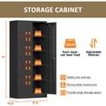 thumbnail image 4 of Coolsun Metal Cabinet with 2 Doors and 4 Adjustable Shelves,71" Lockable Cabinet, Metal Storage Cabinet for Garage Storage, Utility Room,Home,Office,School (Black, 71 inch), 4 of 8