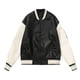thumbnail image 4 of Moda Mujer Casual Color-Block Cuero Manga Larga Uniforme Suelta Señoras Chaqueta Abrigo Odeerbi ODB-6, 4 of 6