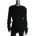 thumbnail image 2 of Alfani Womens Metallic Ribbed V-Neck Sweater Deep Black XL, 2 of 2
