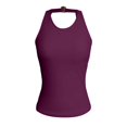 thumbnail image 4 of Women's High Neck Tankini Top - Padded Push Up, Deep Open Back, Elastic Tummy Control Fabric, 4 of 5