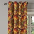 thumbnail image 3 of Ambesonne Colorful Grommet Curtain, Grid Mosaic Geometric, 50" x 63", Brown and Marigold, 3 of 6