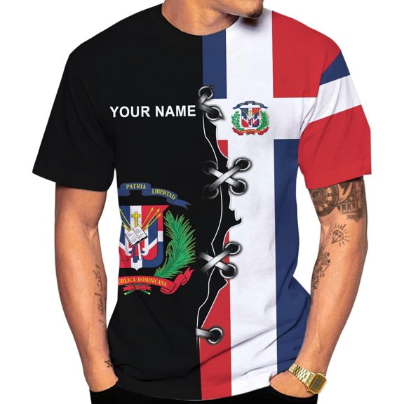 Personalized Dominican Republic Shirts 3D, Republica Dominicana Tshirt, Dominican Republic Flag Shirt (S)