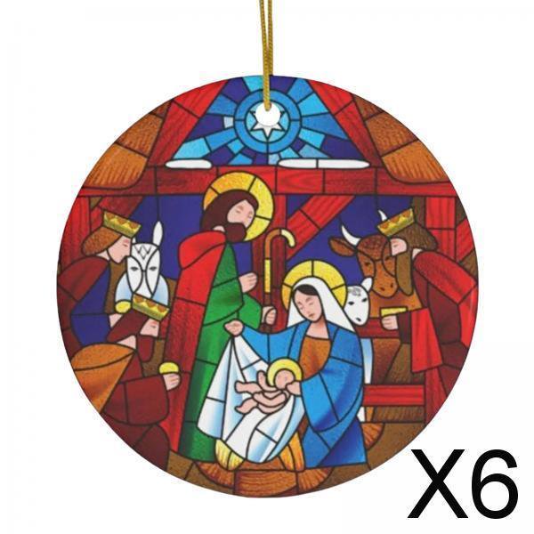 Adornos de Natividad Cristiana Soledad 6 piezas decoración navideña