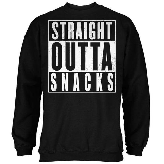 Straight Outta Snacks Black Adult Sweatshirt - X-Large