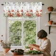 thumbnail image 6 of Red Poppy Rod Pocket Curtain Valance, Spring Farmhouse Country Flower Leaf Plant Farmhouse Window Valance for Living Room, Bedroom, Kitchen 42"W x 12"L, 6 of 9