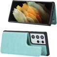thumbnail image 4 of for Samsung Galaxy S21 Ultra 5G Case,[ Credit Card Holder & Slot Wallet Case ] Back Shell Leather Cover Shockproof Protective Case with Strap(6.8")-Green, 4 of 8