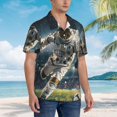 thumbnail image 3 of Fotbe Astronaut Soccer Field Camisa Hawaiana para Hombre Unisex – Camisa Casual de Verano con Botones de Manga Corta de Algodón y Lino,Small, 3 of 7