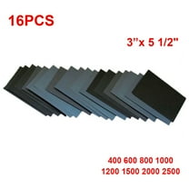 400 600 800 1000 1200 1500 Grit Sandpaper Wet/Dry 3"x 5 1/2 16pcs For Polishing