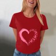 thumbnail image 2 of Women Breast Cancer Print T Shirt Short Sleeve Women Short Sleeve Round Neck Tee Comfy Casual Vacation Clothes, 2 of 8