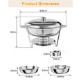 thumbnail image 2 of Garvee Plat Rond Anti-Frottement en Acier Inoxydable 5 Qt, Réchaud avec Cuillère et Pinces, Lot de 4, Argent, 2 of 8