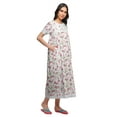 thumbnail image 2 of Moomaya Printed Cotton Sailor Collar Sleepwear For Ladies Button Down Nightdress, 2 of 5
