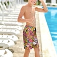 thumbnail image 6 of Cauagu Fruit-Flavored Ice-Cream Print Swim Trunks for Men,Youth Boys Swim Shorts Compression Liner Beach Shorts Boys' Swimming Shorts 7-20 Years Bathing Suit-Small, 6 of 7