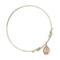 thumbnail image 2 of 8 1/2 inch Round Double Loop Bangle Bracelet w/ St. Lucy in Gold-Filled, 2 of 3