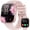 Rose Pink, variant on Smart Watch Fits for Android & iPhone, 1.85 inch Fitness Tracker, Men Womens Smartwatch with Make/Answer Calls/Message Reminder/100+ Sports Models, IP68 Waterproof Pedometer Watch, Perfect Gift, Pink