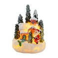 thumbnail image 2 of Xecvkr Christmas Resin Gingerbread House Small Santa Snowman Microlandscape LED Music Light Collectible Tabletop Decoration Holiday Gift Battery Powered 1pc, 2 of 4