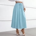 thumbnail image 2 of YgkuHd Maxi Skirts for Women Casual Summer Solid Color Loose High Waist A-line Half Body Elastic Waist Drawstring Skirt Long Skirts for womens clothes Summer,Light Blue_XL, 2 of 7