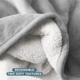 thumbnail image 6 of Bare Home Plush Sherpa Bed Blanket - Fluffy & Soft - Reversible - Lightweight - Throw/Travel, Light Gray, 6 of 10