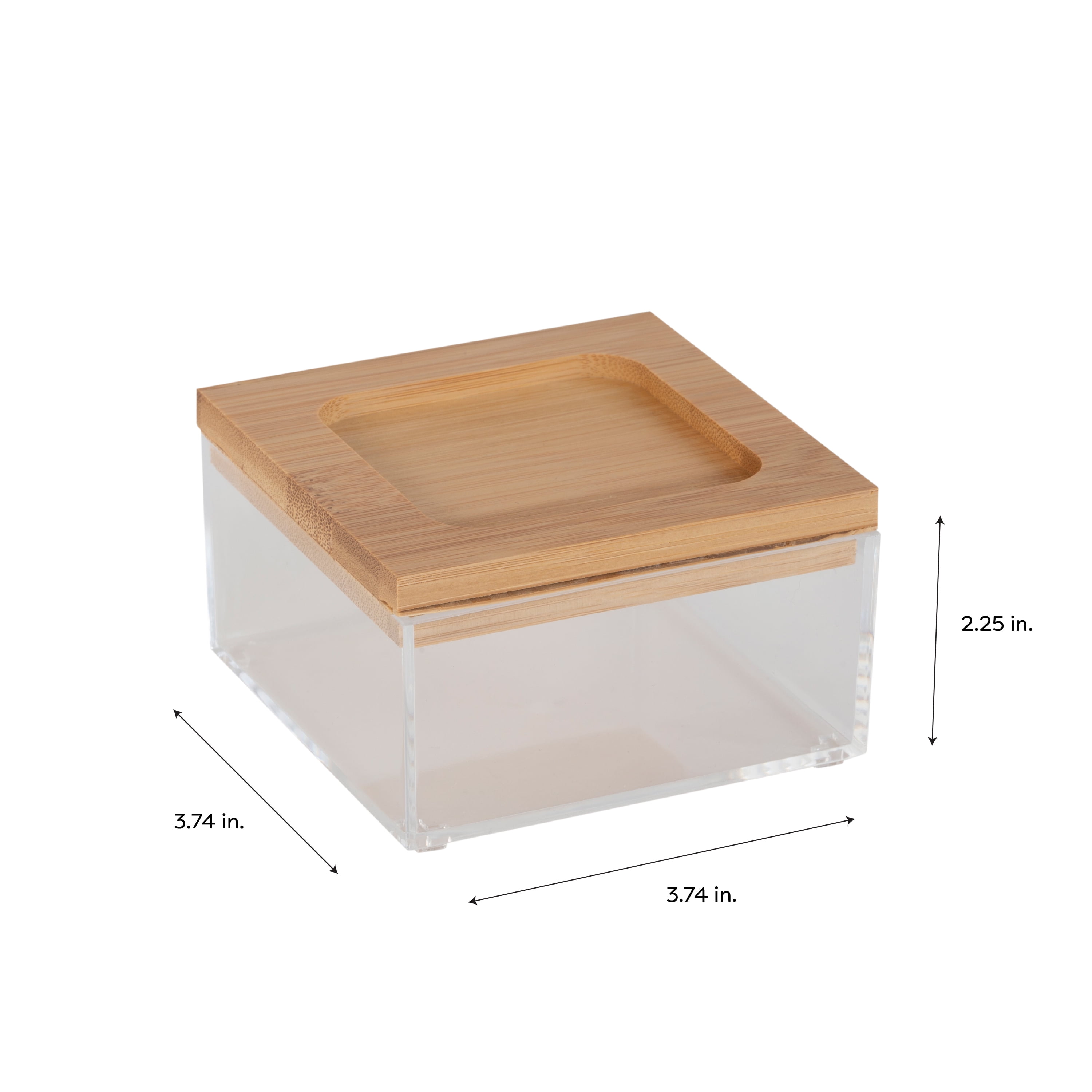 Oba Method Storage Bin with Bamboo Lid, White Plastic, Large/Tall, 10.5  x 15 x 9.25, Home Organization