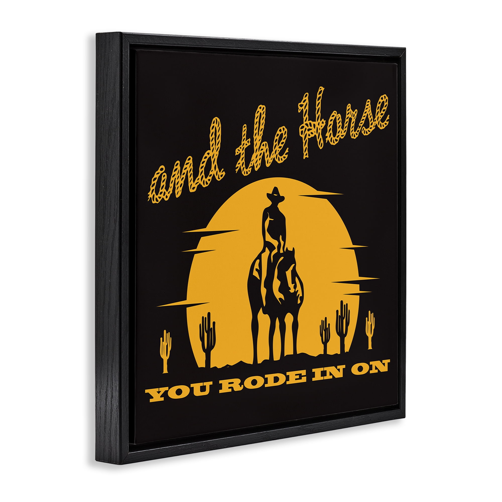 Stupell Industries Horse You Rode In On Novelty Painting Black Floater Framed Art Print Wall Art, 25 x 25