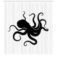 thumbnail image 3 of Ambesonne Octopus Shower Curtain, Giant Sea Animal Silhouette, 69"Wx84"L, White Charcoal Grey, 3 of 3