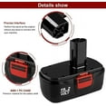 thumbnail image 5 of 2 Pack 3600mAh Ni-Mh Replacement Battery Compatible with Craftsman 19.2 Volt C3 DieHard 130279005 315.113753 315.115410 315.11485 1323903 120235021 130235021 11375 11376 19.2V Cordless Drill Batteries, 5 of 9
