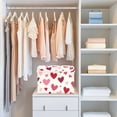 thumbnail image 6 of Foldable Fabric Storage Bin With Handle Collapsible Basket Box Storage With Lid Organizer Hearts on Background, 6 of 7