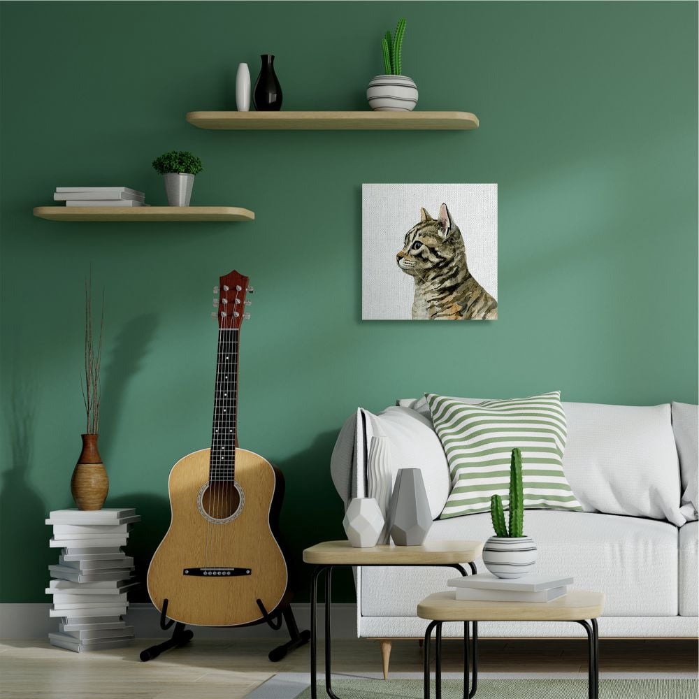 Stupell Industries Watercolor Cat Portrait Kitten House Pet Minimal Canvas Wall Art Design by Victoria Barnes, 24" x 24"
