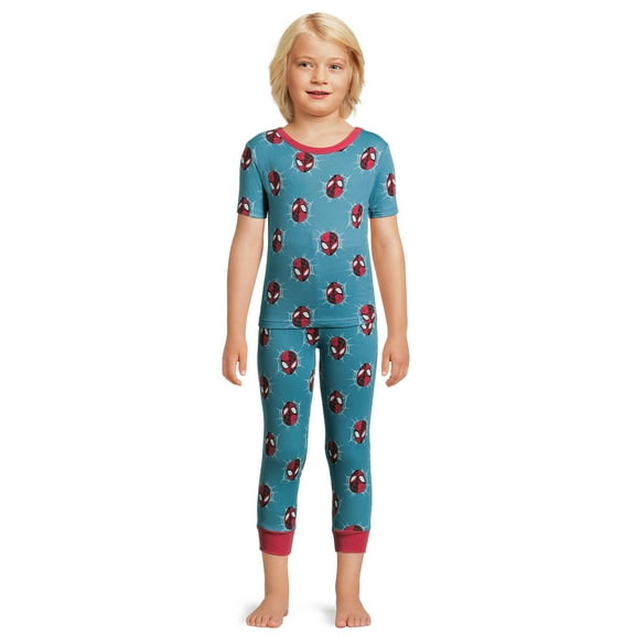 Spider-Man Boys Short Sleeve and Pant Pajama Set, 2-Piece, Sizes 4-12
