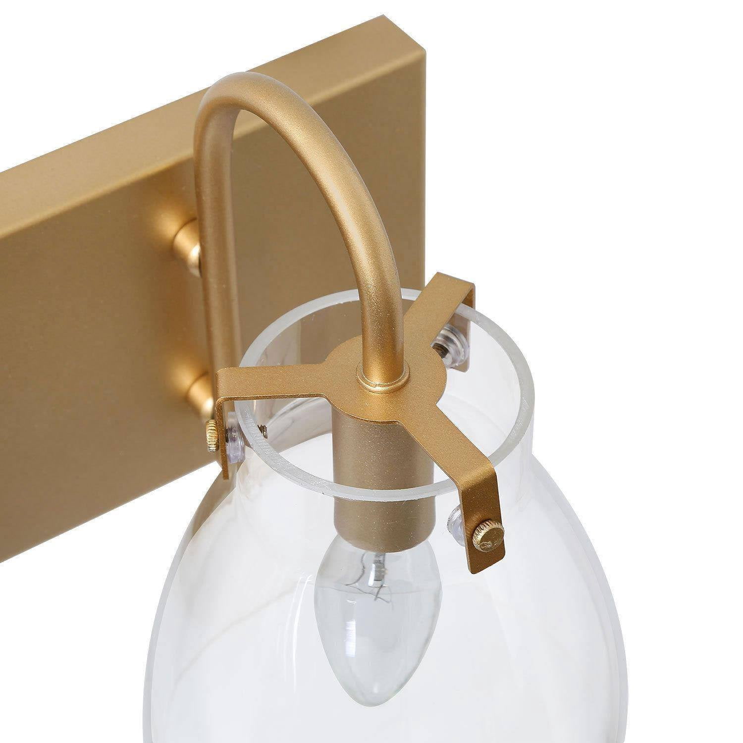 LNC 3-Light Modern Gold Bathroom Vanity Lights with Glass Shades for Bathroom, Powder Room