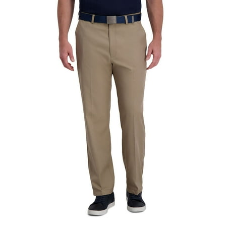 Men's Haggar® Cool Right® Performance Flex Classic-Fit Flat-Front Pants Color: Khaki Size: 38X29